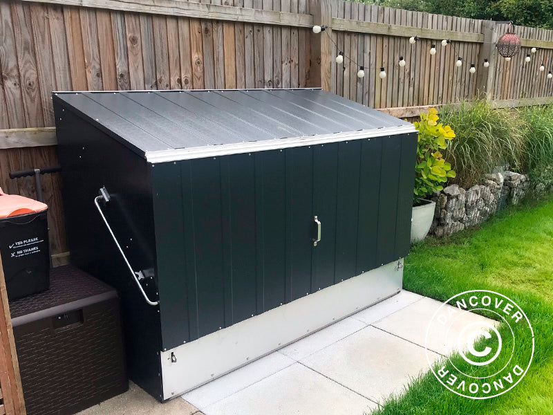 Deposito per biciclette con rampa, Protect-a-Cycle, Trimetals, 1,96x0,89x1,33m, 1,74m², Antracite