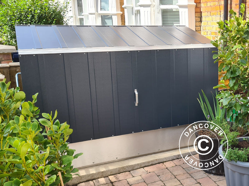 Deposito per biciclette con rampa, Protect-a-Cycle, Trimetals, 1,96x0,89x1,33m, 1,74m², Antracite