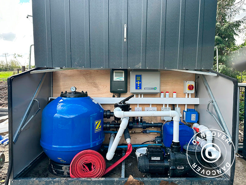 Deposito per biciclette con rampa, Protect-a-Cycle, Trimetals, 1,96x0,89x1,33m, 1,74m², Antracite