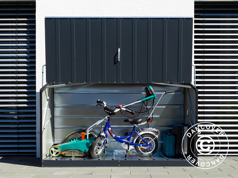 Box porta attrezzi da giardino, Storeguard, Trimetals, 1,96x0,89x1,13m, 1,74m², Antracite