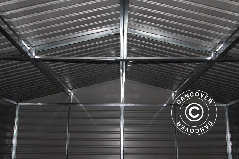 Geräteschuppen 3,4x3,82x2,05m, 12,99m², ProShed®, Aluminium Grau