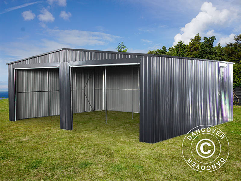 Garage métallique double 6,37x5,13x2,41m, 31,74m², ProShed®, Anthracite