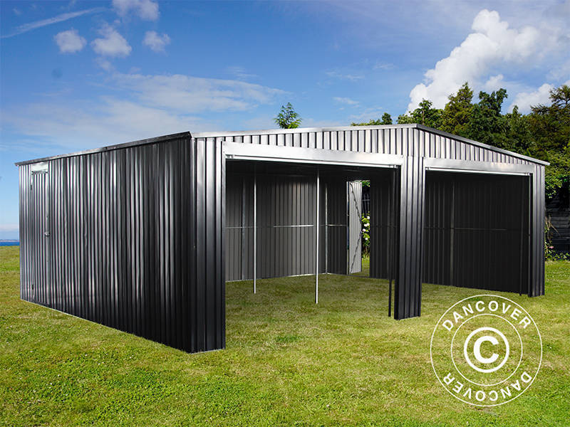 Garage métallique double 6,37x5,13x2,41m, 31,74m², ProShed®, Anthracite