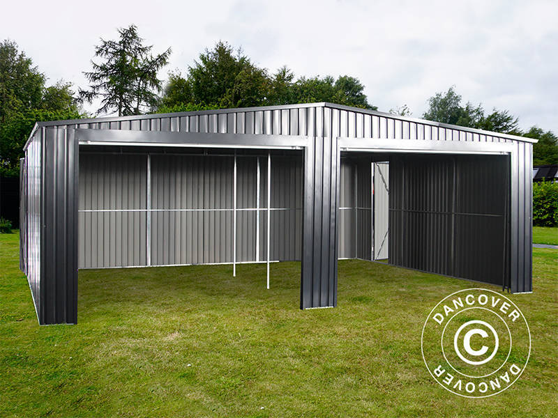 Garage métallique double 6,37x5,13x2,41m, 31,74m², ProShed®, Anthracite