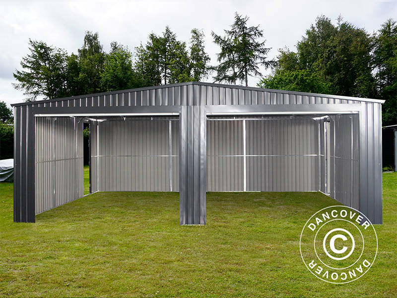 Garage métallique double 6,37x5,13x2,41m, 31,74m², ProShed®, Anthracite