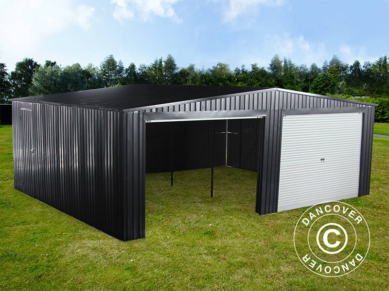 Garage métallique double 6,37x5,13x2,41m, 31,74m², ProShed®, Anthracite