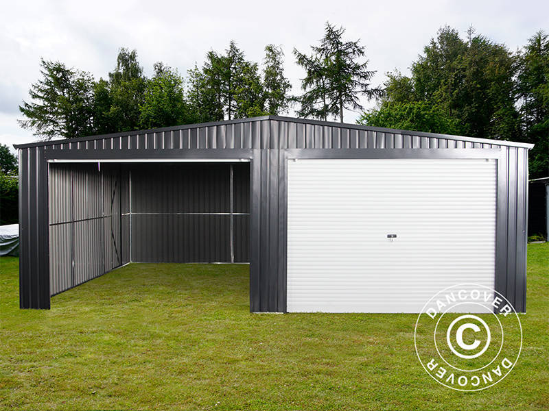 Garage métallique double 6,37x5,13x2,41m, 31,74m², ProShed®, Anthracite