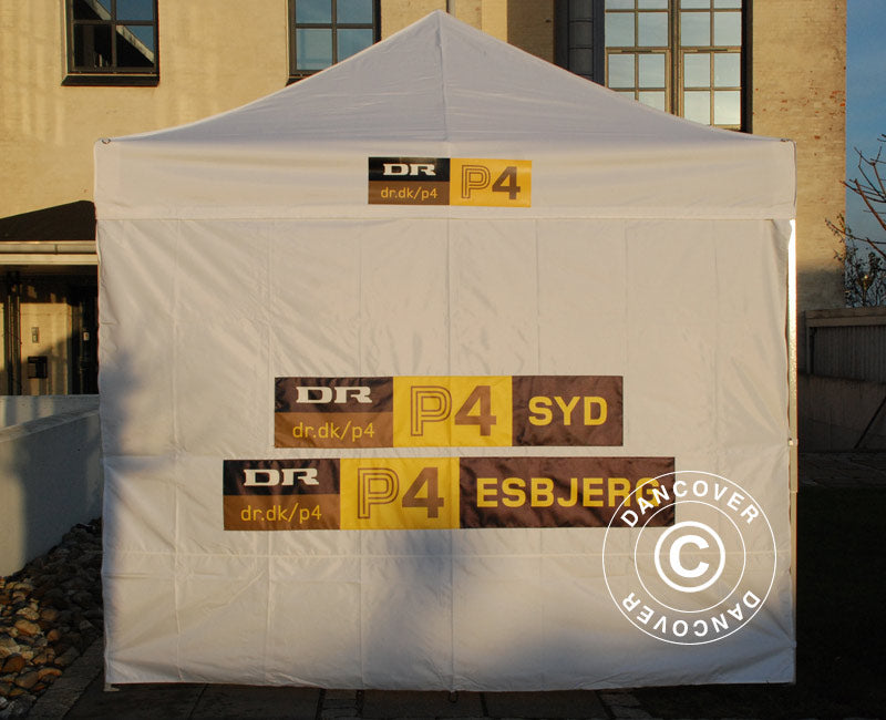 1 Stampa logo 30x250cm sulla parete laterale del FleXtents