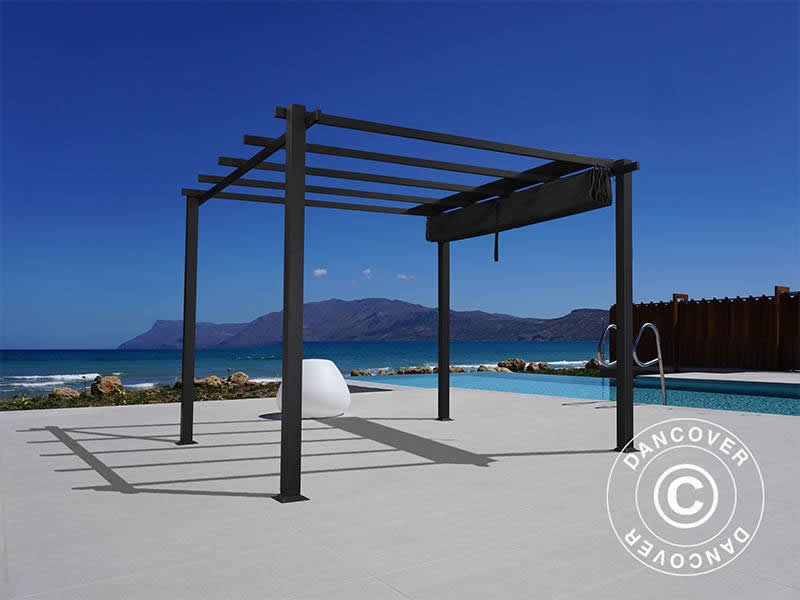 Pergola Santa Cruz, 3x4m, Gris Foncé
