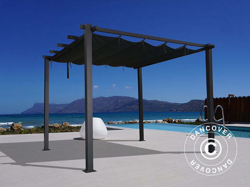 Pergola Santa Cruz, 3x4m, Gris Foncé