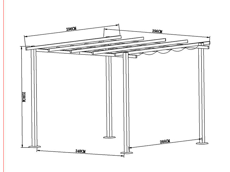 Pergola Santa Cruz, 3x4m, Gris Foncé
