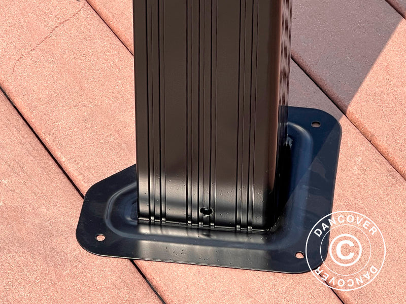 Gazebo San Bruno Alu+ con tende e zanzariera, 3x3m, Nero