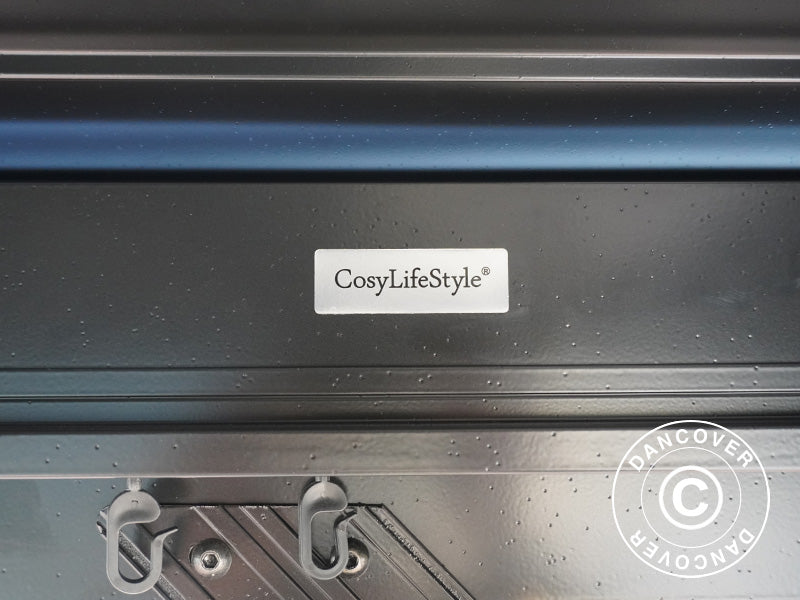 Gazebo San Bruno Alu+ con tende e zanzariera, 3x3m, Nero