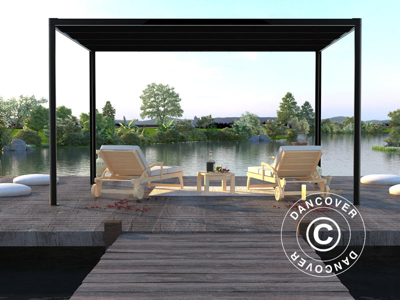 Pergola San Fernando, 4x4m, Noir/Gris foncé