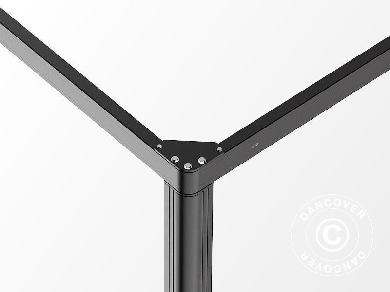 Pergola San Fernando, 3x3m, Noir/Gris foncé