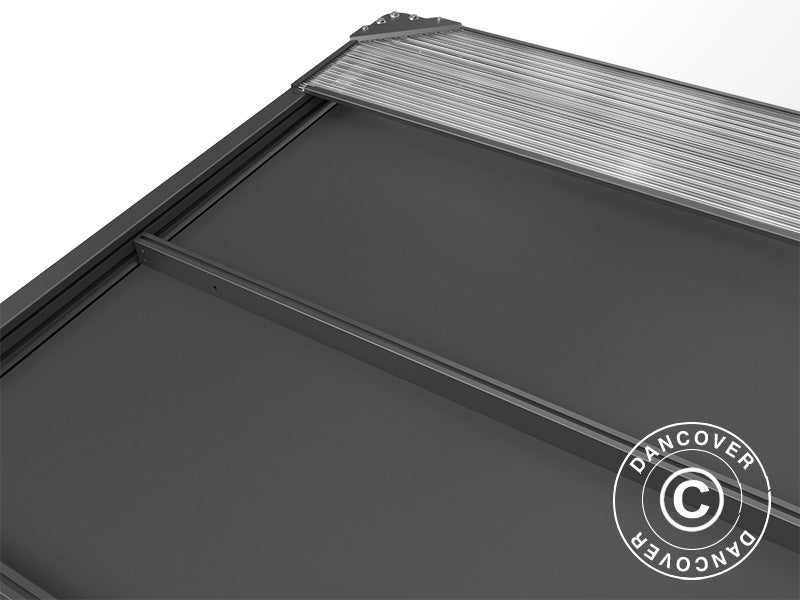 Pergola San Fernando, 3x3m, Noir/Gris foncé