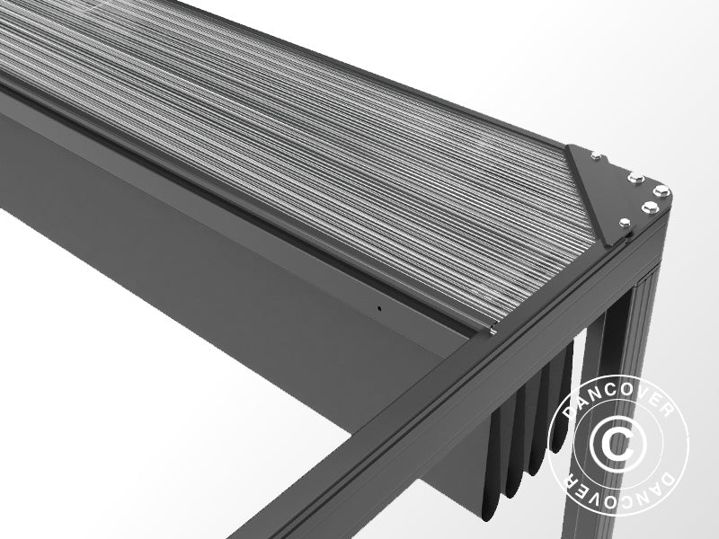 Pergola San Fernando, 4x3m, Noir/Gris foncé