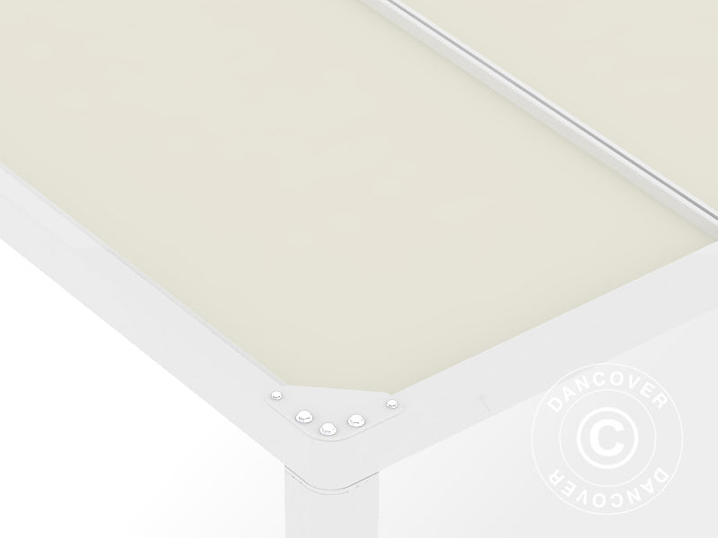 Pergola San Fernando, 4x4m, Blanc/Beige