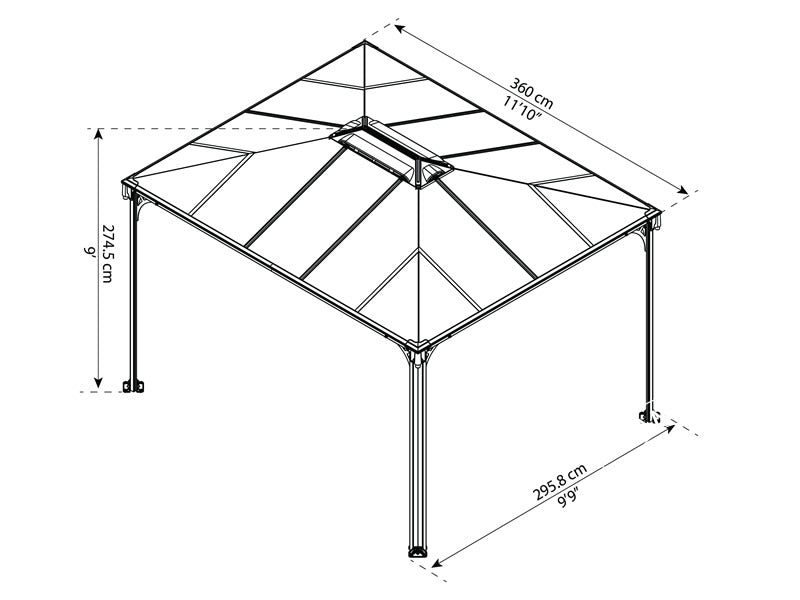 Pavillon Martinique 2,96x3,6m, Anthrazit