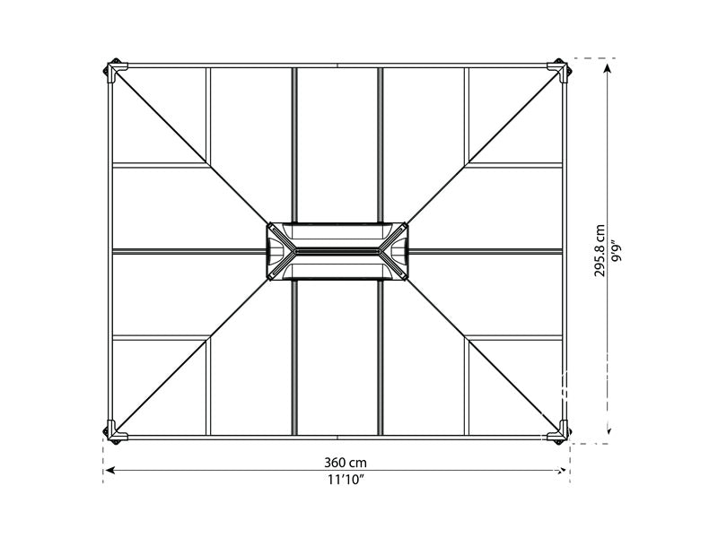 Pavillon Martinique 2,96x3,6m, Anthrazit