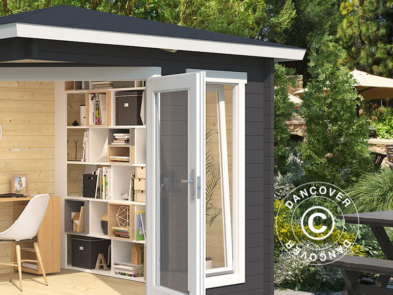 Tonnelle en bois Brittany, 2,4x2,4x2,41m, 40mm, Gris foncé