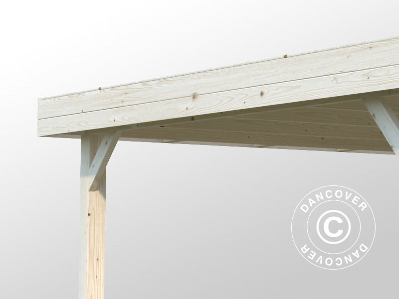 Gazebo in legno, 3,49x3,49x2,54m, 12,2m², Naturale