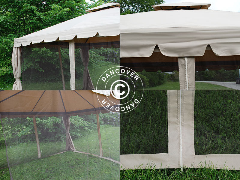 Gazebo da giardino Osiris 4x4m, Beige scuro