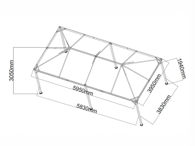 Tonnelle de jardin Osiris 4x6m, Gris