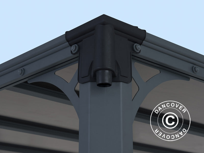 Tonnelle Milano 3000, Palram/Canopia, 3,09x3,09x2,25m, Gris