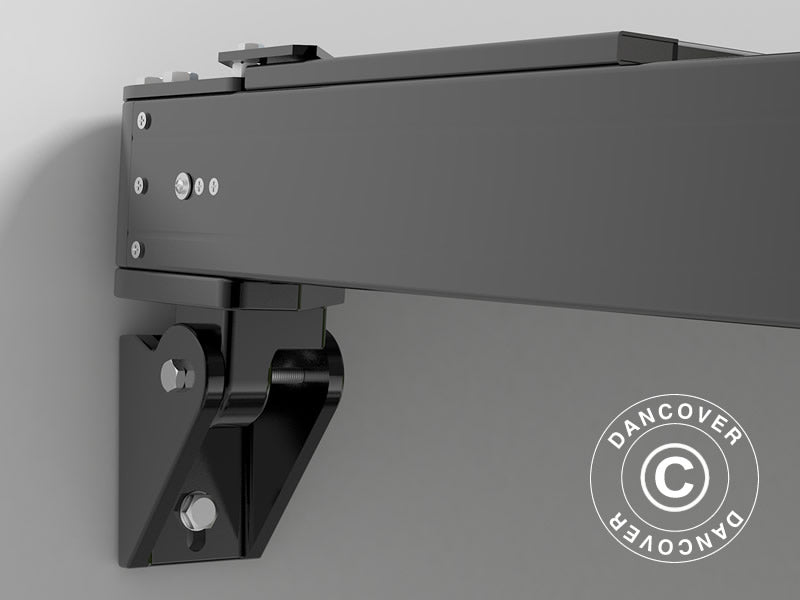 Pergola adossée, pergola murale Santa Ynez, 4x3m, Noir/Gris foncé