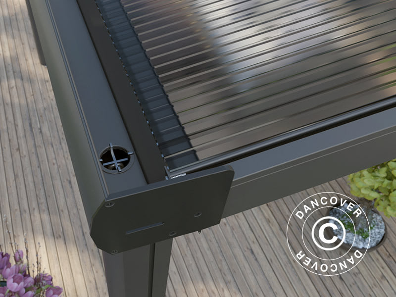Terrassenüberdachung Compact aus Polycarbonat, 3x4,24m, Anthrazit