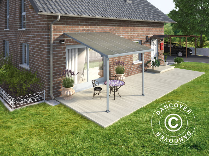 Pergola adossée Feria, Palram/Canopia, 3x3,05m, Gris