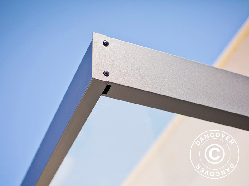 Pensilina Sophia 1600, Palram/Canopia, 0,95x1,6x0,17m, Grigio scuro/Trasparente