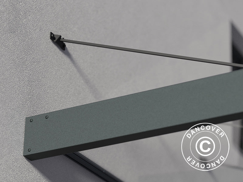 Pensilina Sophia XL 2000, Palram/Canopia, 1,40x1,92x0,17m, Grigio scuro/Trasparente