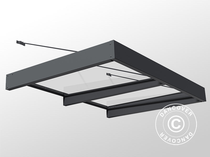 Pensilina Sophia XL 2000, Palram/Canopia, 1,40x1,92x0,17m, Grigio scuro/Trasparente