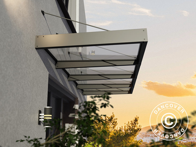 Marquise Sophia XL 4000, Palram/Canopia, 1,40x3,79x0,17m, Gris foncé/Transparent