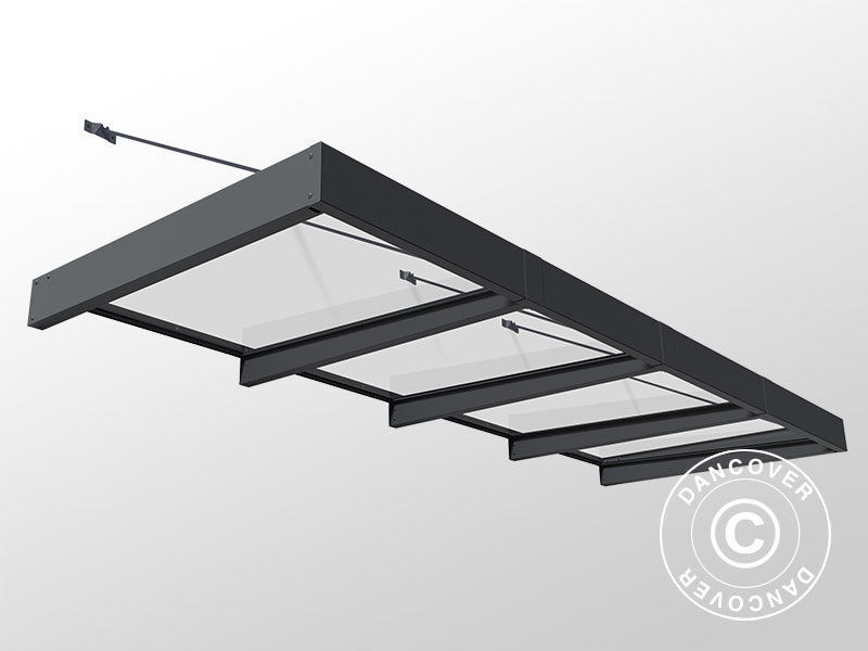 Marquise Sophia XL 4000, Palram/Canopia, 1,40x3,79x0,17m, Gris foncé/Transparent