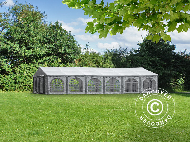 Tendone per feste, SEMI PRO Plus CombiTents® 900 6x12m, 4 in 1, Grigio/Bianco