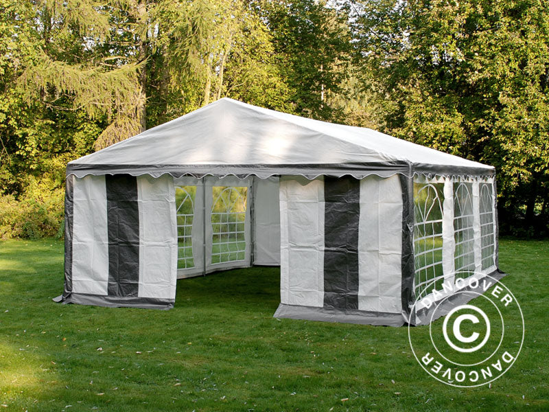 Tendone per feste PLUS 5x6m PE 700, Grigio/Bianco