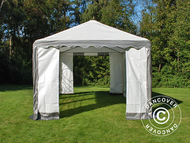 Tendone per feste PLUS 3x6m PE 700, Grigio/Bianco