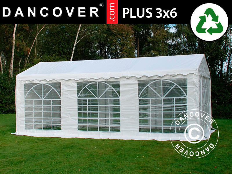 Tendone per feste PLUS 3x6m PE 700, Bianco