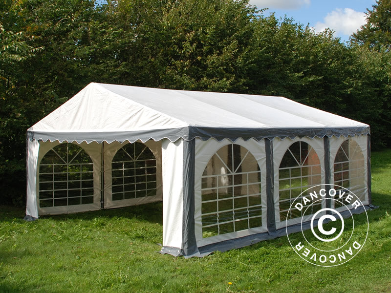 Tendone per feste Original 5x6m PVC 900, Grigio/Bianco