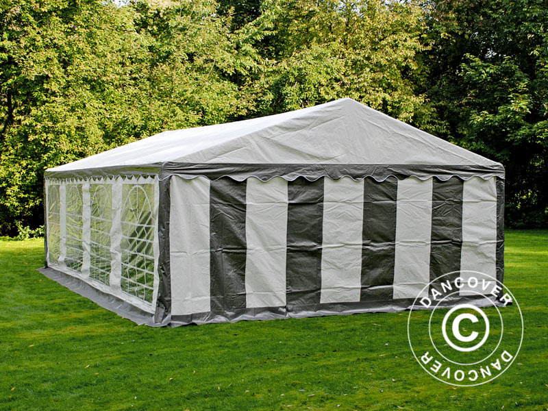 Tendone per feste PLUS 5x8m PE 700, Grigio/Bianco