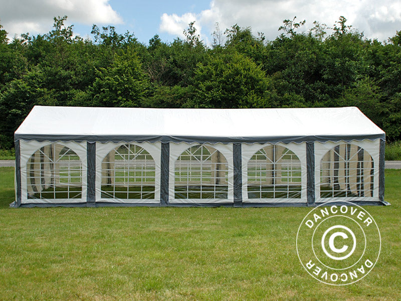Tendone per feste Original 5x10m PVC 900, Grigio/Bianco