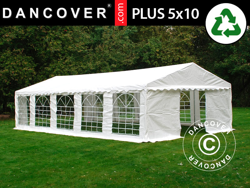 Tendone per feste PLUS 5x10m PE 700, Bianco