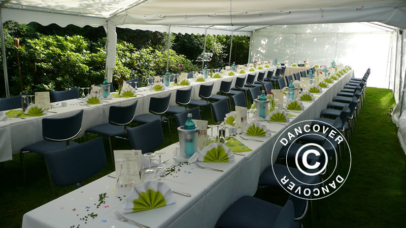 Tendone per feste PLUS 5x10m PE 700, Grigio/Bianco