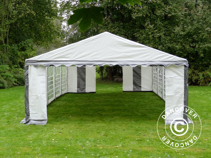 Tendone per feste PLUS 5x10m PE 700, Grigio/Bianco