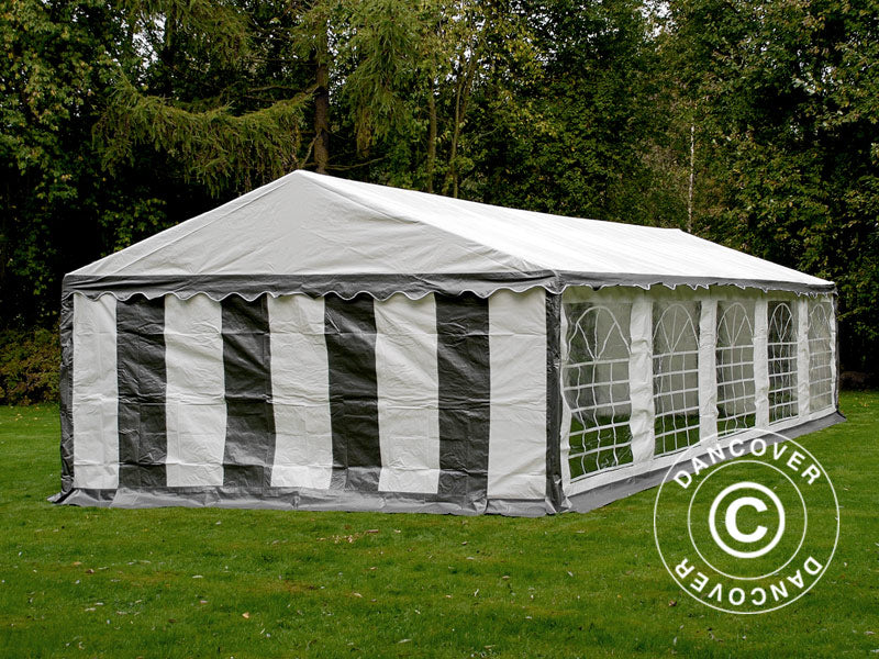 Tendone per feste PLUS 5x10m PE 700, Grigio/Bianco
