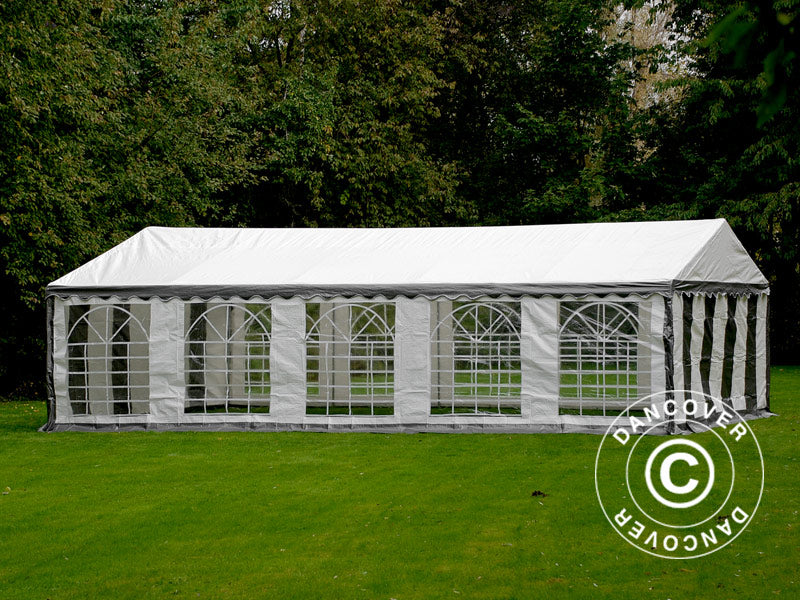 Tendone per feste PLUS 5x10m PE 700, Grigio/Bianco