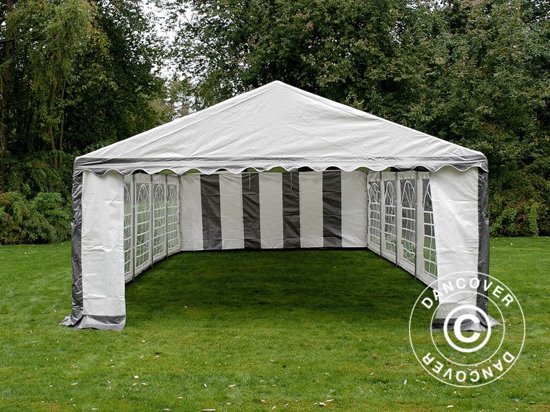 Tendone per feste PLUS 5x10m PE 700, Grigio/Bianco